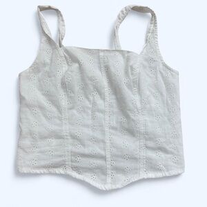 Hollister White Eyelet Crop Top